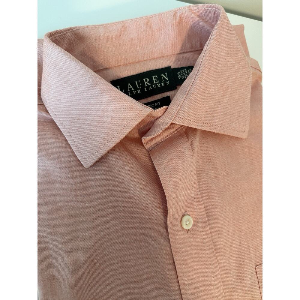 Lauren Ralph Lauren Men’s Shirt 15 1/2 32-33 Salmon Classic Fit Non Iron Cotton